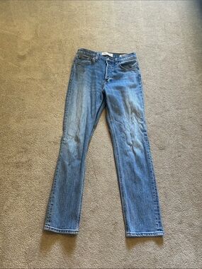 Aritzia High-Rise Straight Jeans in Faded Blue
